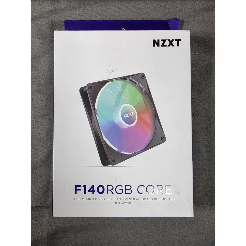 NZXT F140 RGB Core Black- 140mm Hub-Mounted Fan - 8 Individual LEDs